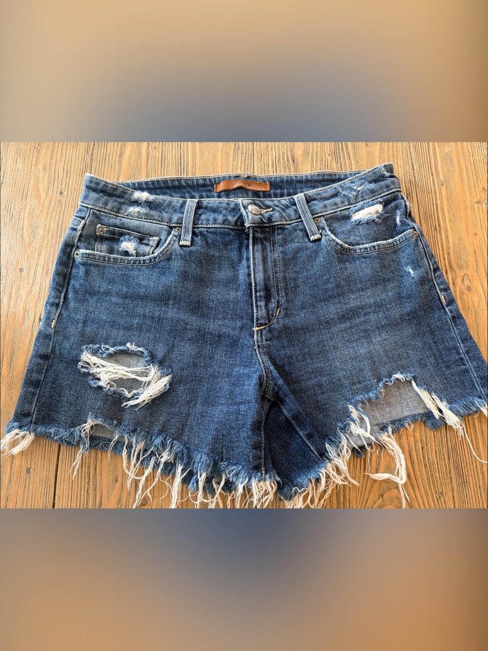 Joe's Jeans Ripped Medium Blue Denim Cutoff Shorts